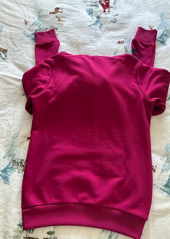 Kadın Vişne Rengi Kapüşonlu Hummel Sweatshirt - Görsel 7