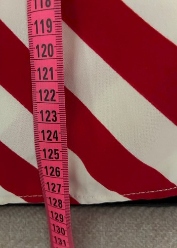 Çizgili Uzun Kırmızı Elbise - Görsel 11