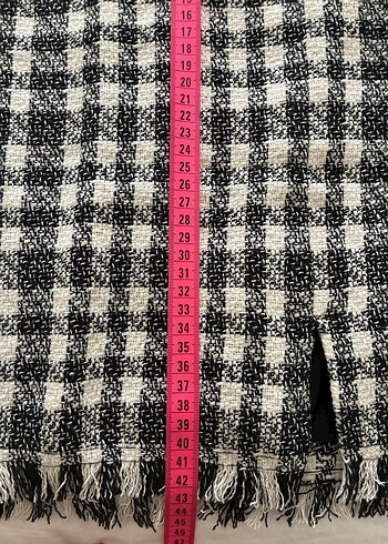 Düğmeli Kareli Etek - Görsel 5