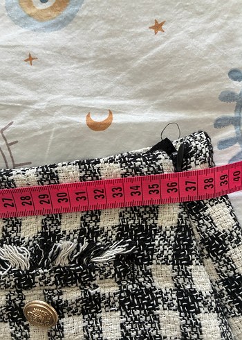 Düğmeli Kareli Etek - Görsel 4