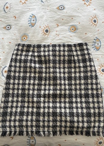 Düğmeli Kareli Etek - Görsel 7