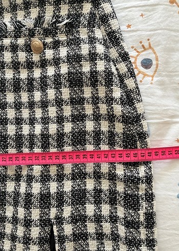 Düğmeli Kareli Etek - Görsel 6