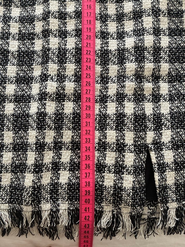 Düğmeli Kareli Etek - Görsel 5