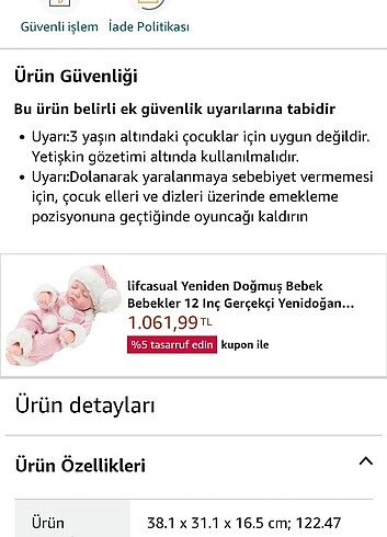  Beden Lol bebek çantası 