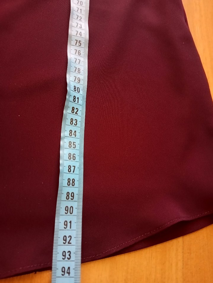 Bordo Uzun Kollu Salaş Abiye Bluz - Görsel 4