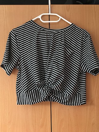 Çizgili crop top