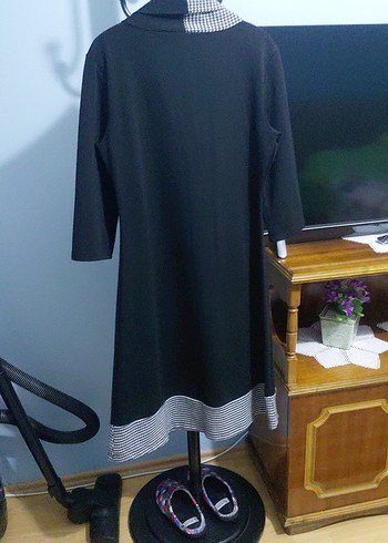 Drapeli normal boy Siyah Elbisesi - Görsel 6