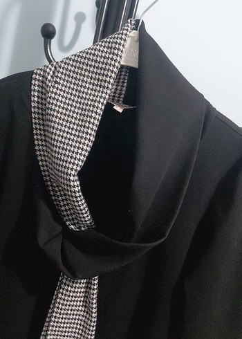 Drapeli normal boy Siyah Elbisesi - Görsel 4