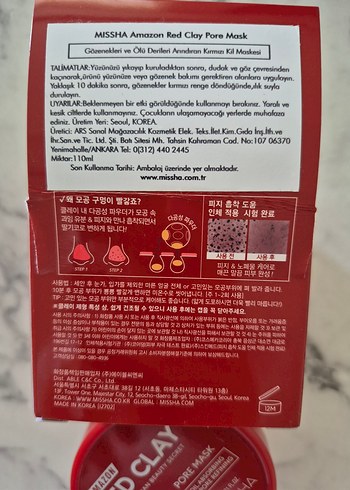 Missha Amazon Kırmızı Kil yüz Maskesi 110ml - Görsel 5