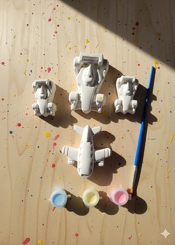 Beyaz Traktör ve Hayvan Figürlü Boyanabilir Oyuncak Seti - Görsel 7