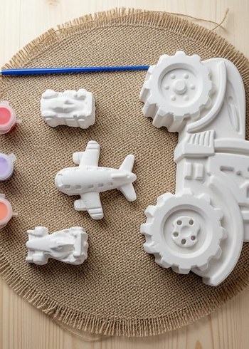 Beyaz Traktör ve Hayvan Figürlü Boyanabilir Oyuncak Seti - Görsel 6