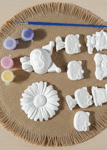 Beyaz Traktör ve Hayvan Figürlü Boyanabilir Oyuncak Seti - Görsel 5