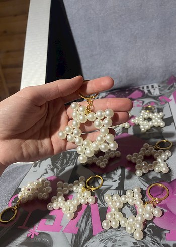 Beyaz Boncuklu Kadın Anahtarlık - Görsel 2