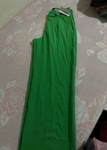 Yeşil Kadın Pilili Kumaş Pantolon - Görsel 4