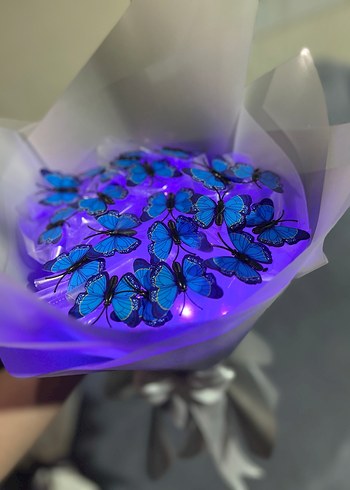 Mavi Kelebek buketi - Görsel 6