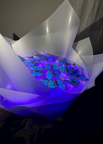 Mavi Kelebek buketi - Görsel 4