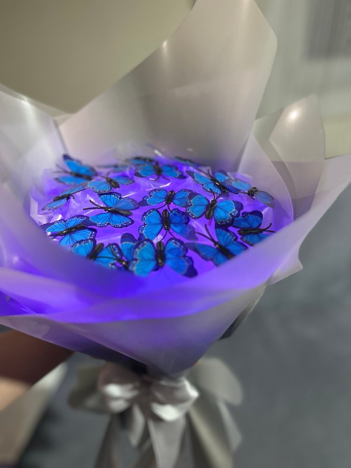 Mavi Kelebek buketi - Görsel 5