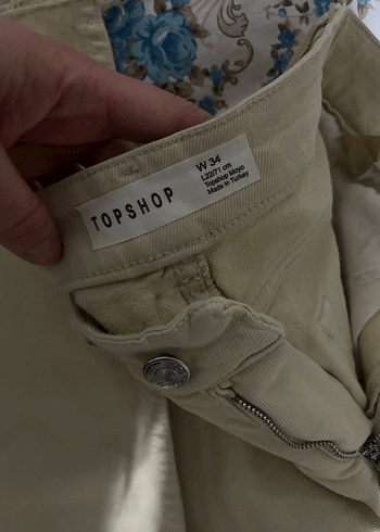 Bej Düğmeli Kadın pantolon - Görsel 3