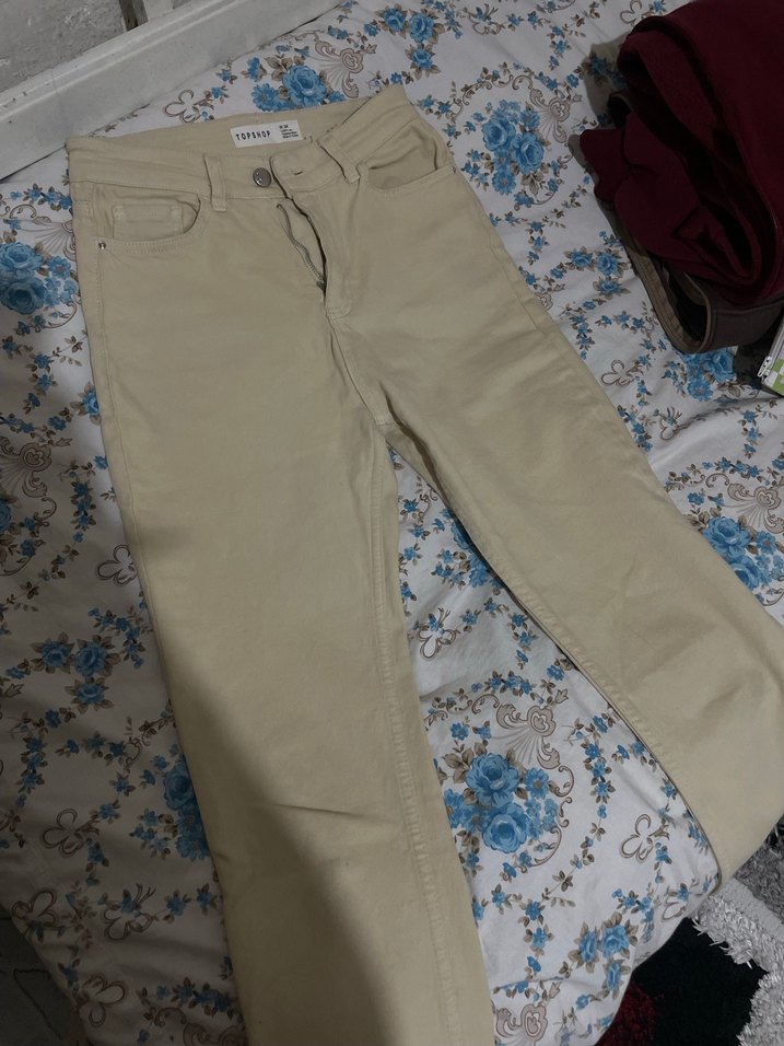 Bej Düğmeli Kadın pantolon - Görsel 2