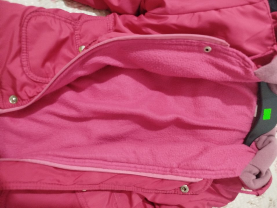 Kapüşonlu Düğmeli Pembe Kız Çocuk Mont - Görsel 4