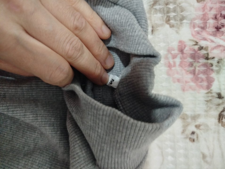 Gri Yüksek Yakalı Kadın Triko Kazak bato - Görsel 3