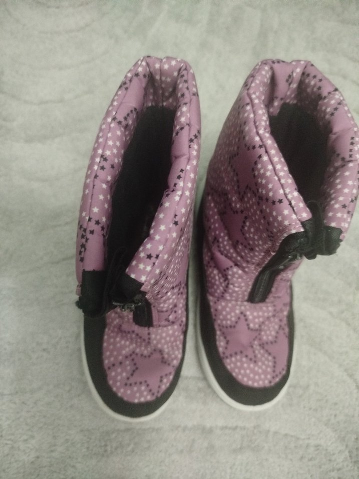 Kızlar için Fermuarlı Mor Yıldız  Desenli Bot - Görsel 3