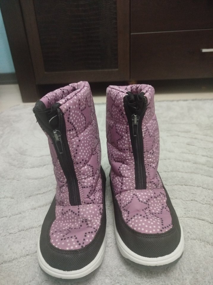 Kızlar için Fermuarlı Mor Yıldız  Desenli Bot - Görsel 2