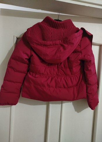 Koyu Pembe Düğmeli Kız Mont - Görsel 5