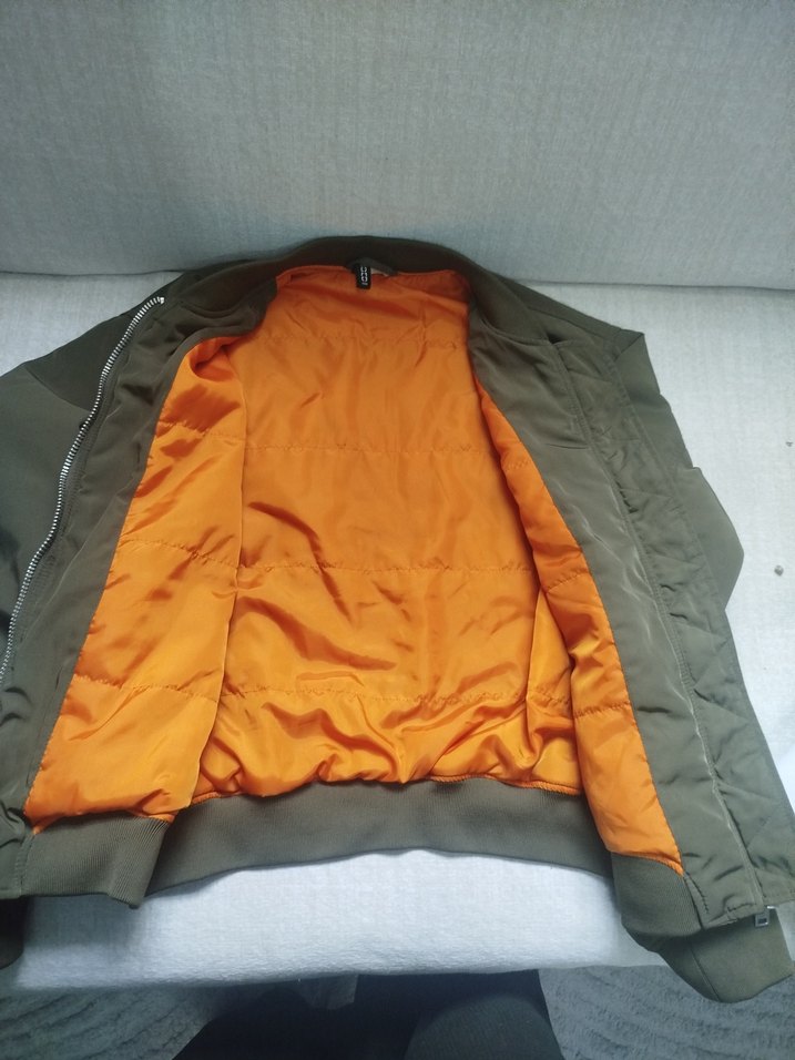 haki Midi Uzunlukta Kadın Fermuarlı Ceket mont - Görsel 2