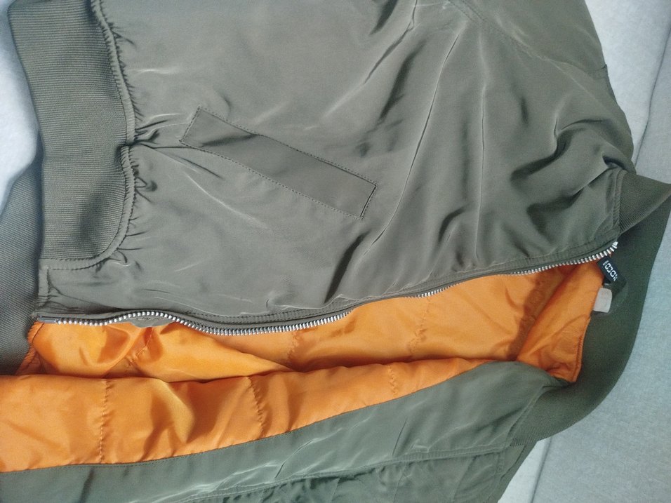 haki Midi Uzunlukta Kadın Fermuarlı Ceket mont - Görsel 5