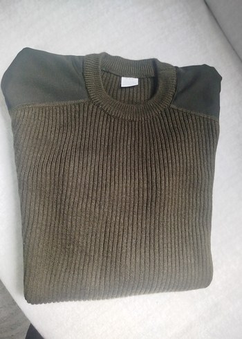 Erkek Kahverengi Triko Bisiklet Yaka Kazak - Görsel 4