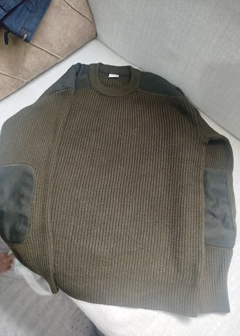 Erkek Kahverengi Triko Bisiklet Yaka Kazak - Görsel 2