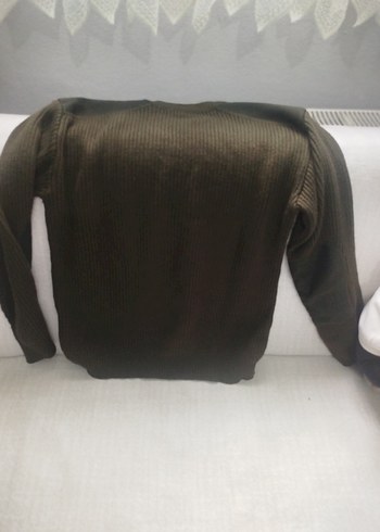 Erkek Kahverengi Triko Bisiklet Yaka Kazak - Görsel 5