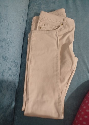 Bej Kadın Pamuk Kumaş Pantolon - Görsel 3