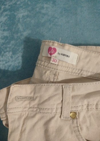 Bej Kadın Pamuk Kumaş Pantolon - Görsel 2