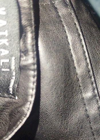 siyah Deri Kadın Midi Pantolon - Görsel 5