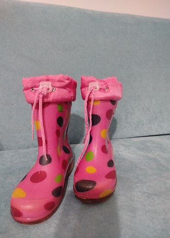 Renkli Puantiyeli Kız Çocuk Yağmur Çizmesi - Görsel 3