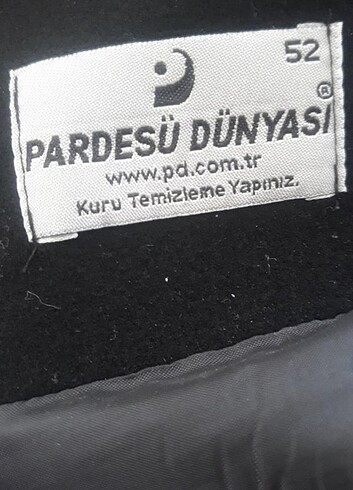 52 Beden siyah Renk Kaşe Manto