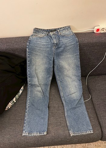 34 Beden lacivert Renk Lacivert Kadın Denim Pantolon Midi Boy