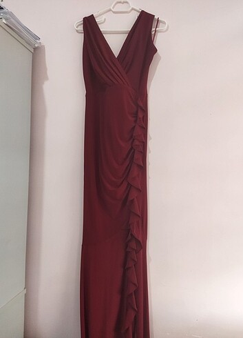 Bordo abiye elbise