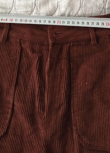 Koton Kadın Koyu Kahverengi Paçası Lastikli Kadife Pantolon - Görsel 10