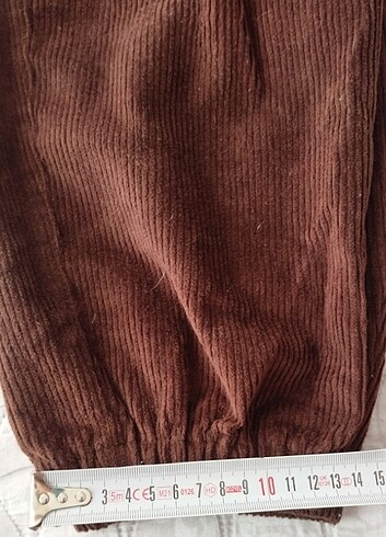 Koton Kadın Koyu Kahverengi Paçası Lastikli Kadife Pantolon - Görsel 11