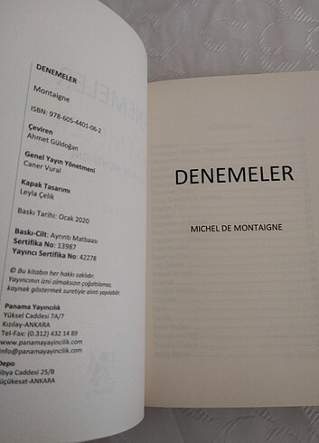 Denemeler Montaigne Kitap - Görsel 2