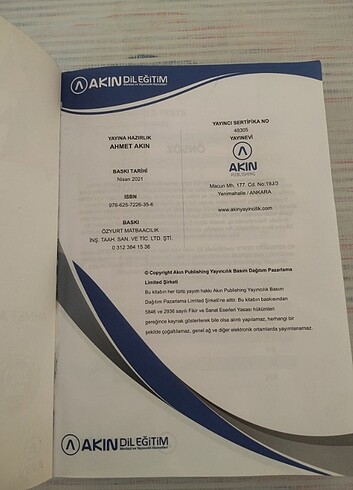 Akın Publishing YDS & YÖKDİL 40 Advanced Tests