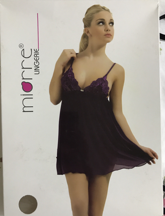 Mor babydoll takım
