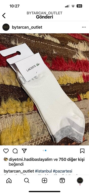 Lacoste Lacoste erkek çorap