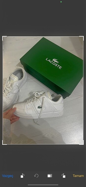 43 Beden beyaz Renk Orjinal Lacoste