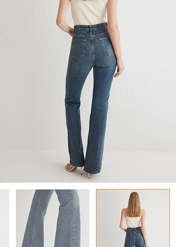 Trendyol & Milla Trendyolmilla Koyu mavi yüksek bel flare jeans