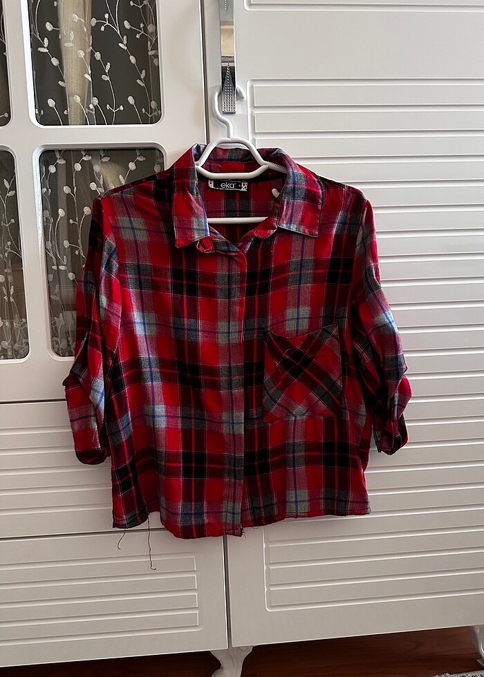 Eka ekose gömlek - Görsel 2