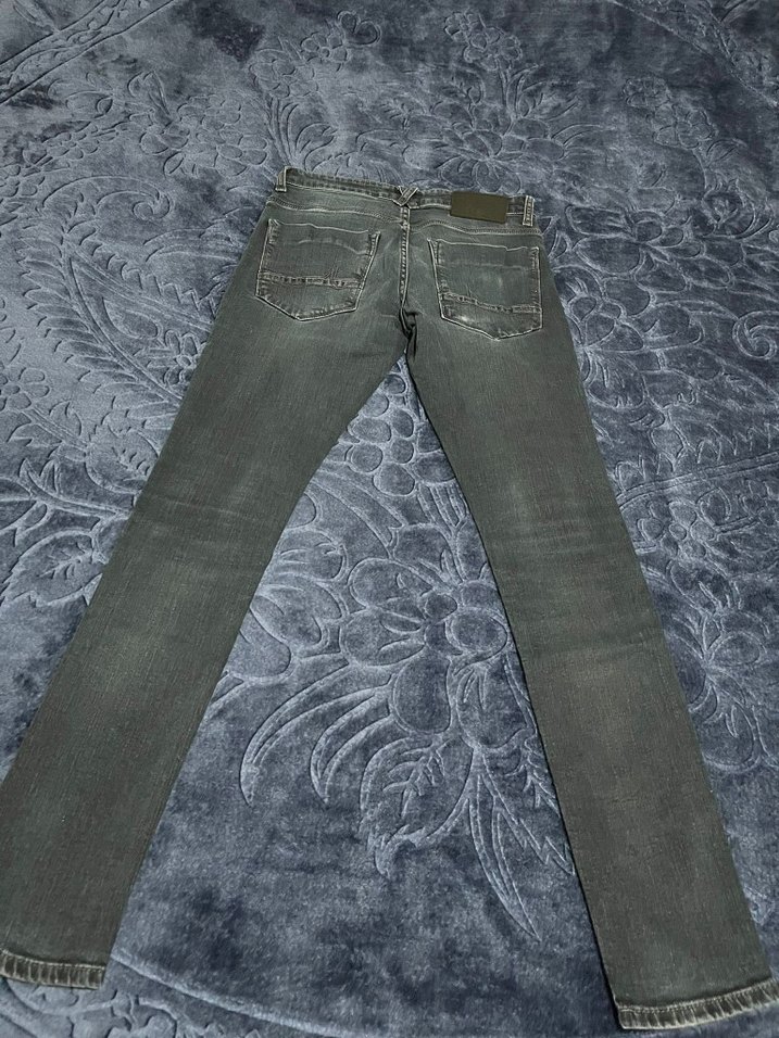 Gri Regular Fit Bağlamalı Erkek Kot Pantolon - Görsel 2